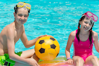 Crystal clear pool water with professional equipment