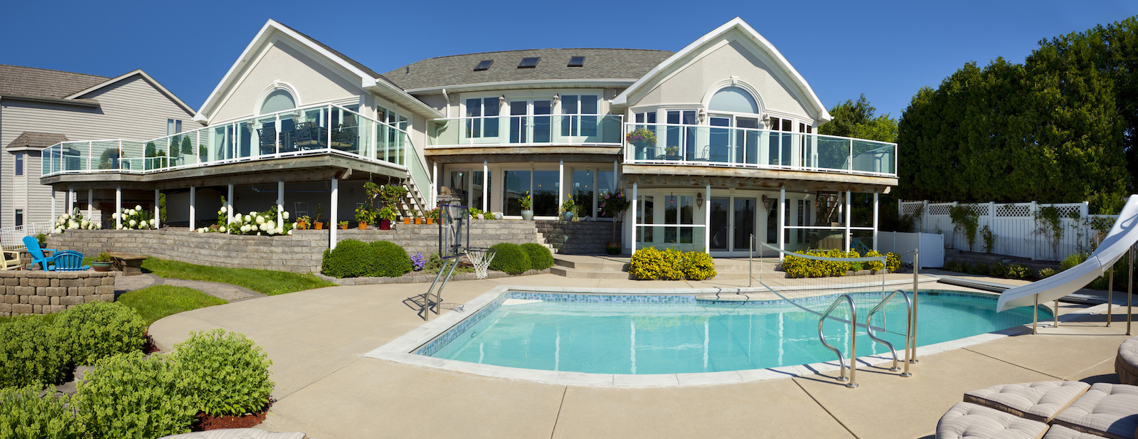 Professional pool cleaning service in action